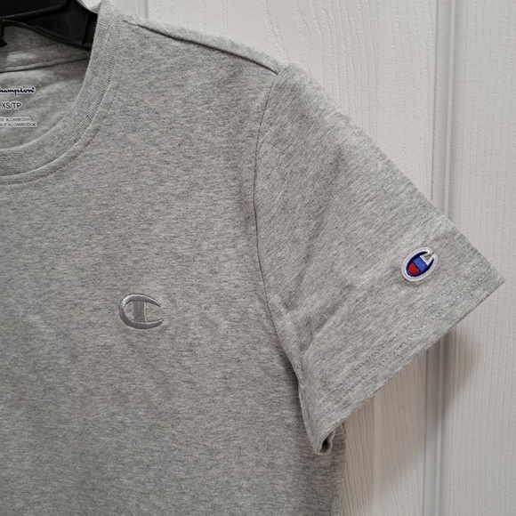 ❤️ New! Champion T-Shirt Dress Light Grey Women's XS Cotton Blend Short Sleeve - Picture 9 of 11